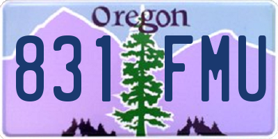 OR license plate 831FMU