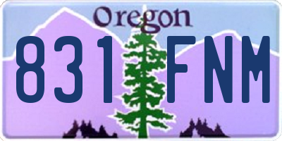 OR license plate 831FNM