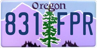 OR license plate 831FPR