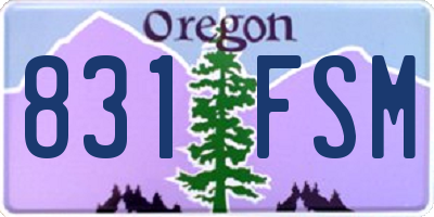 OR license plate 831FSM