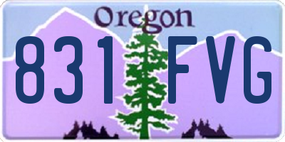 OR license plate 831FVG