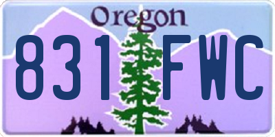 OR license plate 831FWC