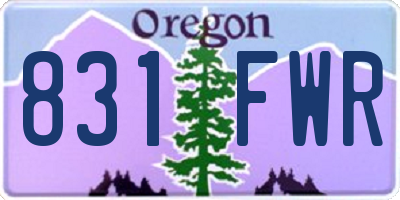OR license plate 831FWR