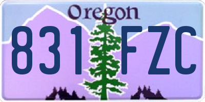 OR license plate 831FZC
