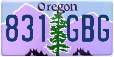 OR license plate 831GBG