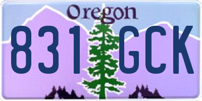 OR license plate 831GCK