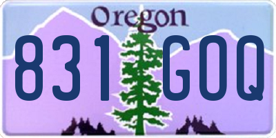 OR license plate 831GOQ