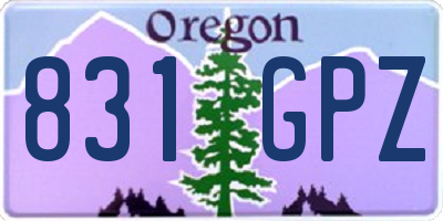 OR license plate 831GPZ