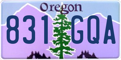OR license plate 831GQA