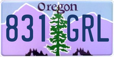 OR license plate 831GRL