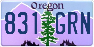 OR license plate 831GRN