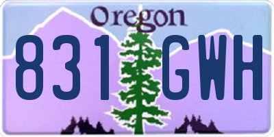 OR license plate 831GWH