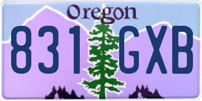 OR license plate 831GXB