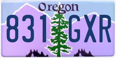 OR license plate 831GXR