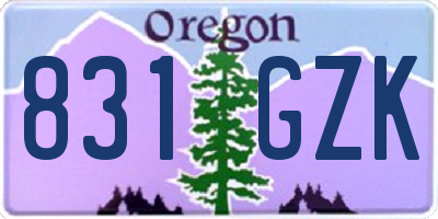 OR license plate 831GZK
