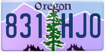 OR license plate 831HJO