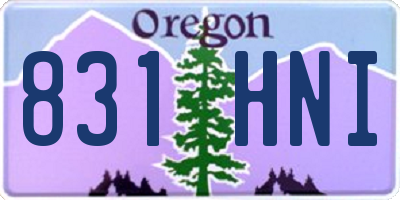 OR license plate 831HNI