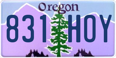 OR license plate 831HOY