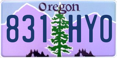 OR license plate 831HYO