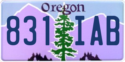 OR license plate 831IAB
