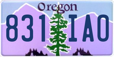 OR license plate 831IAO