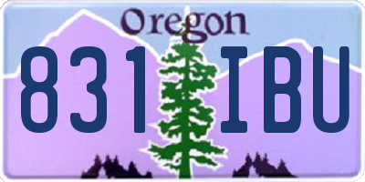 OR license plate 831IBU