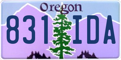 OR license plate 831IDA