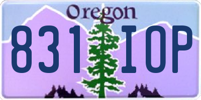 OR license plate 831IOP
