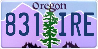 OR license plate 831IRE