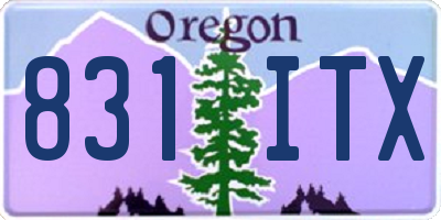 OR license plate 831ITX