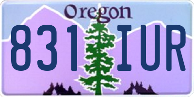 OR license plate 831IUR