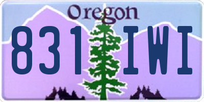 OR license plate 831IWI