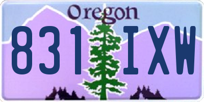 OR license plate 831IXW