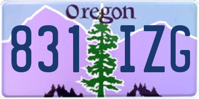 OR license plate 831IZG