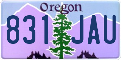 OR license plate 831JAU