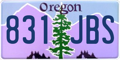 OR license plate 831JBS