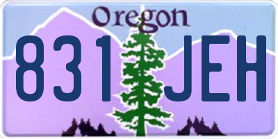 OR license plate 831JEH