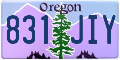 OR license plate 831JIY