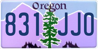 OR license plate 831JJO