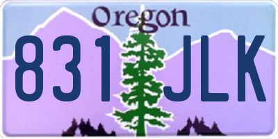 OR license plate 831JLK