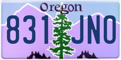 OR license plate 831JNO
