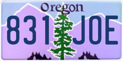 OR license plate 831JOE