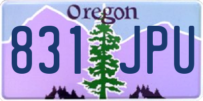 OR license plate 831JPU