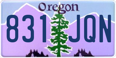 OR license plate 831JQN