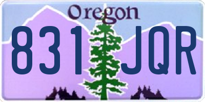 OR license plate 831JQR