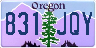 OR license plate 831JQY