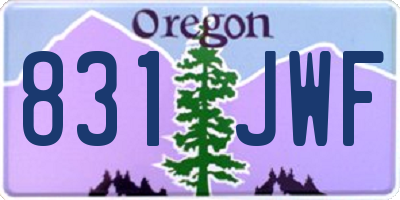 OR license plate 831JWF
