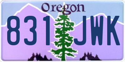 OR license plate 831JWK