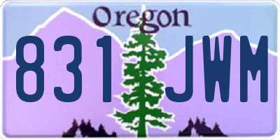 OR license plate 831JWM