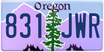 OR license plate 831JWR